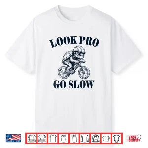 Look Pro Go Slow Bicycle Turtle Roadbike Road Cycling Shirt