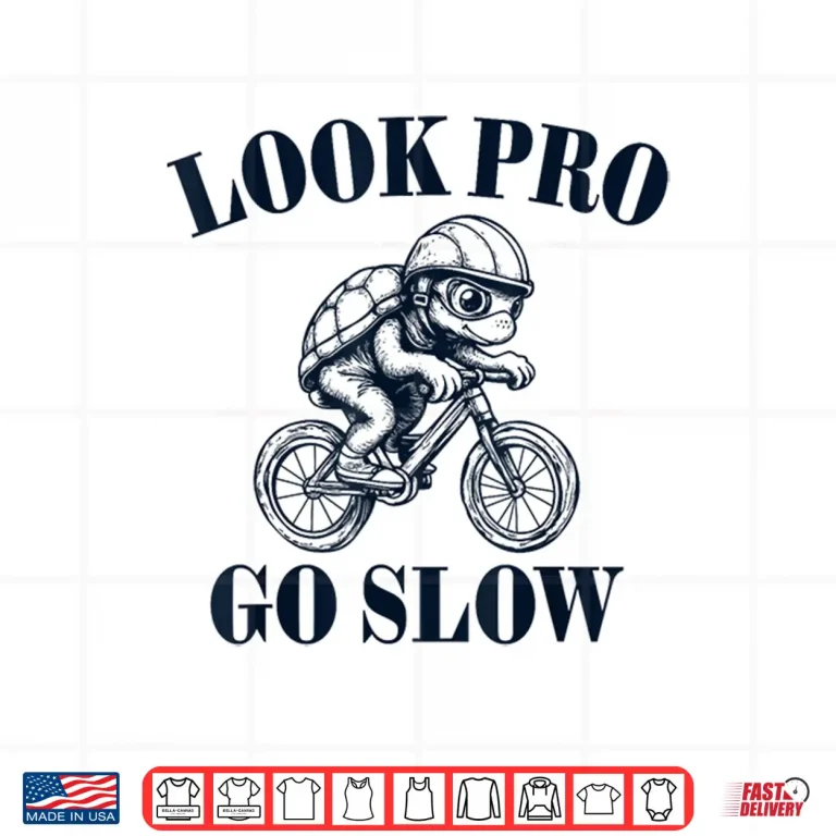 Design Look Pro Go Slow Bicycle Turtle Roadbike Road Cycling Shirt