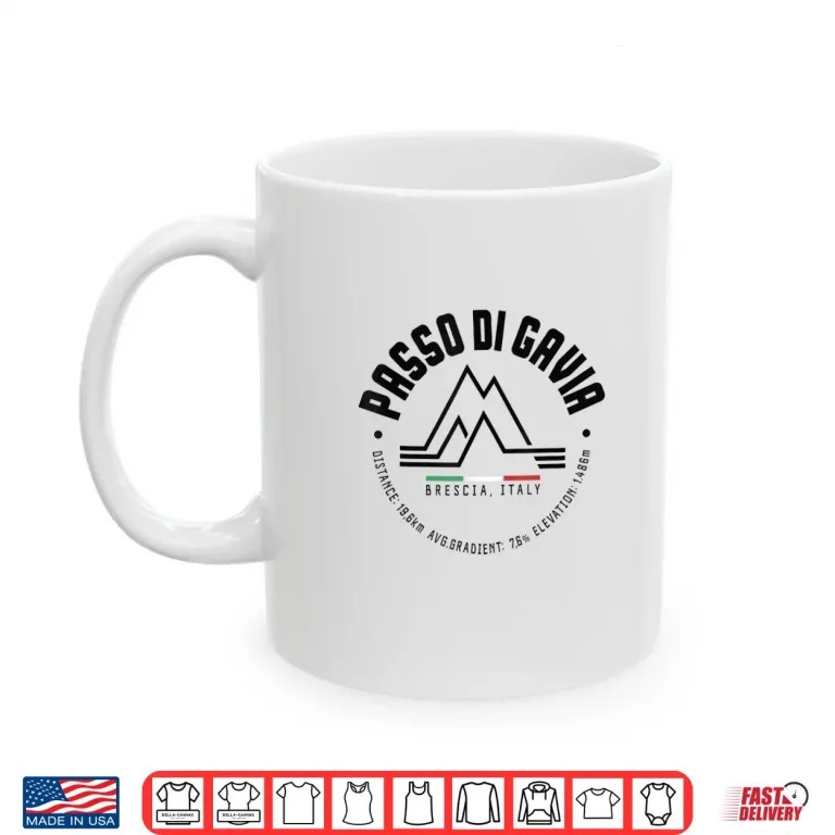 Mug Passo Di Gavia Italy Mountain Pass Road Bike Cycling Shirt