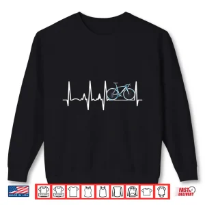 Sweatshirt Road Bike Cycling Cyclist Birthday Bicycle Heartbeat Shirt