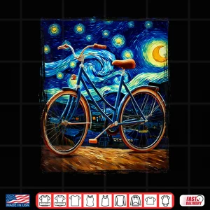 Design Road Bike Bicycle Cycling Van Gogh Artistic Bicycle Shirt