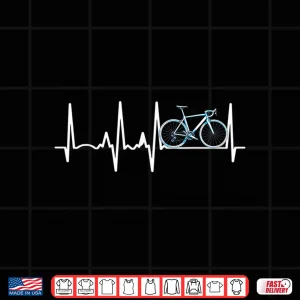 Design Road Bike Cycling Cyclist Birthday Bicycle Heartbeat Shirt