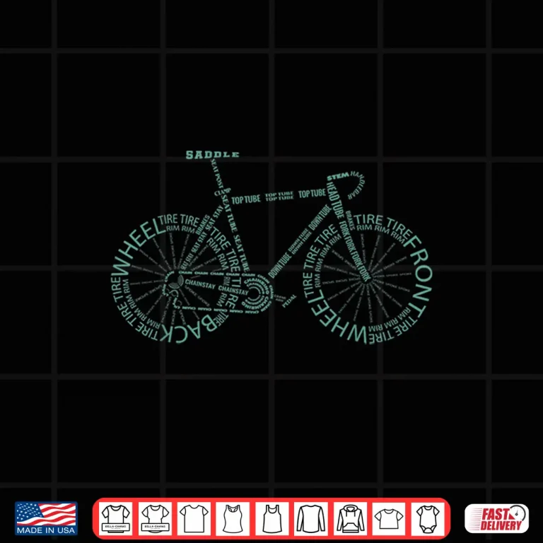 Design Bicycle Anatomy Blue Road Bike Cycling Cyclist Shirt