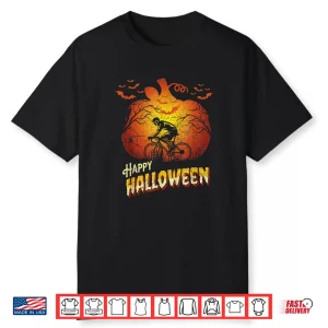 Road Bike Racing Cyclist Silhouette Halloween Cycling Shirt