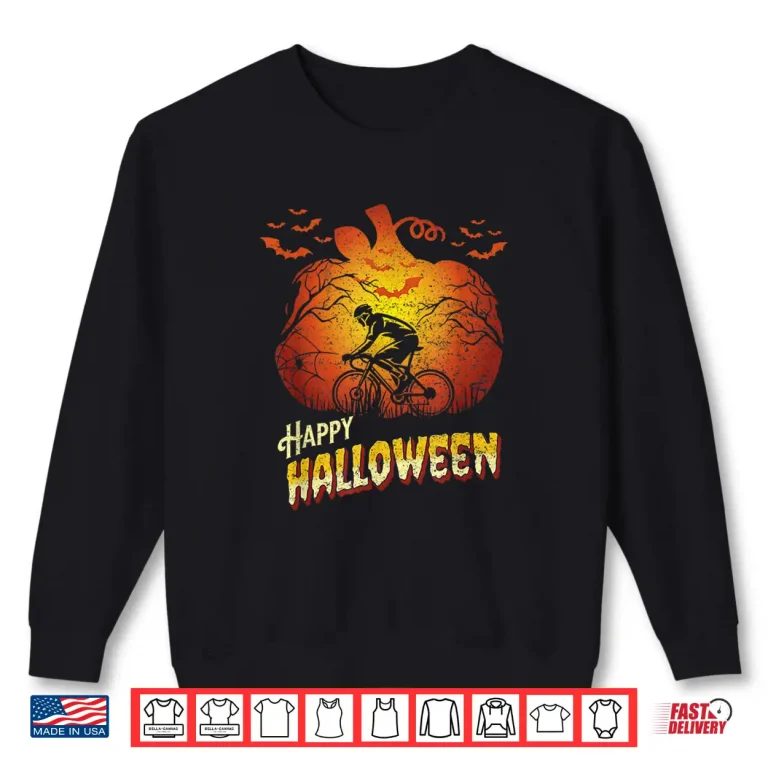 Sweatshirt Road Bike Racing Cyclist Silhouette Halloween Cycling Shirt