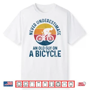 Mens Cycling Cyclist Old Guy On A Bicycle Funny Road Bike Shirt
