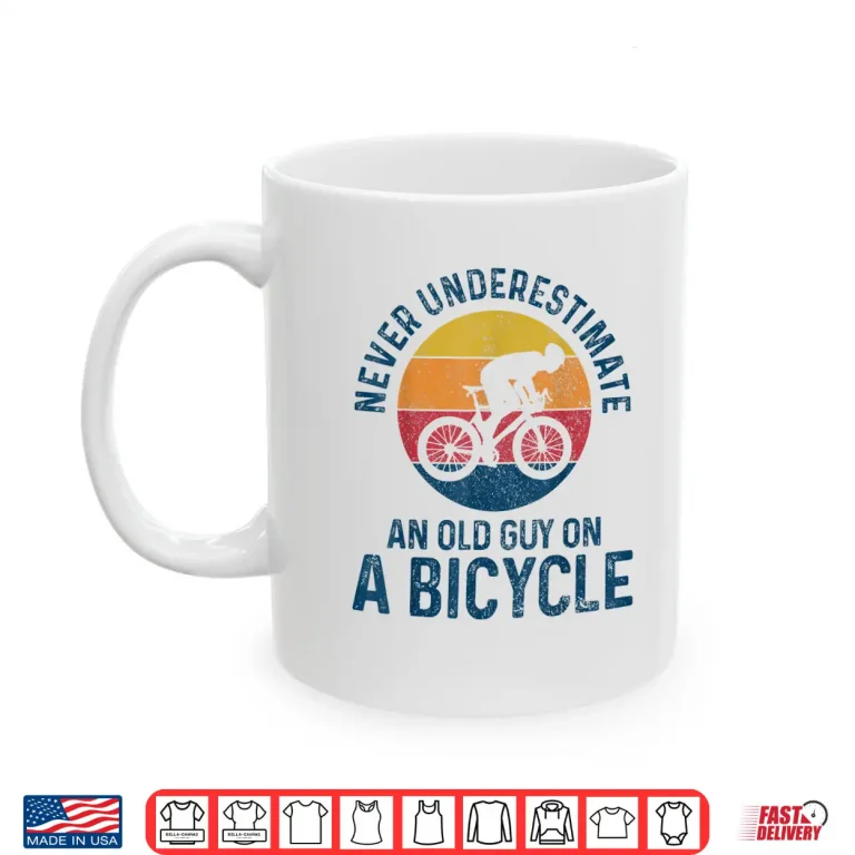 Mug Mens Cycling Cyclist Old Guy On A Bicycle Funny Road Bike Shirt