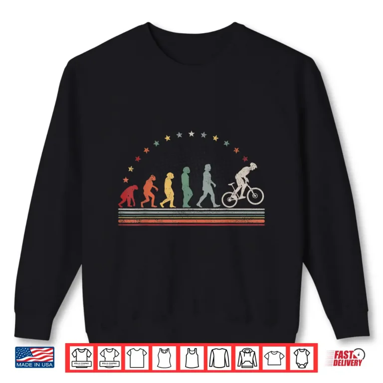Sweatshirt Bicycle riding evolution retro road bike hobby cycling Shirt