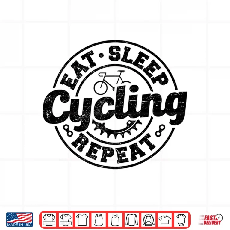 Design Eat Sleep Cycling Repeat Road Bike Bicycle Cyclist Triathlon Shirt