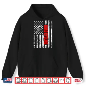 Hoodie US American Flag Bicycles Sports Patriotic Road Cycling Shirt