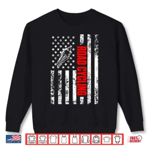 Sweatshirt US American Flag Bicycles Sports Patriotic Road Cycling Shirt