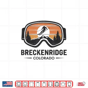 Design Breckenridge Colorado Ski Resort Retro Ski Design Shirt