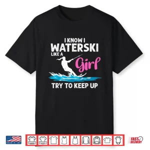 Funny Water Ski Designs Water Skier Athletes Shirt