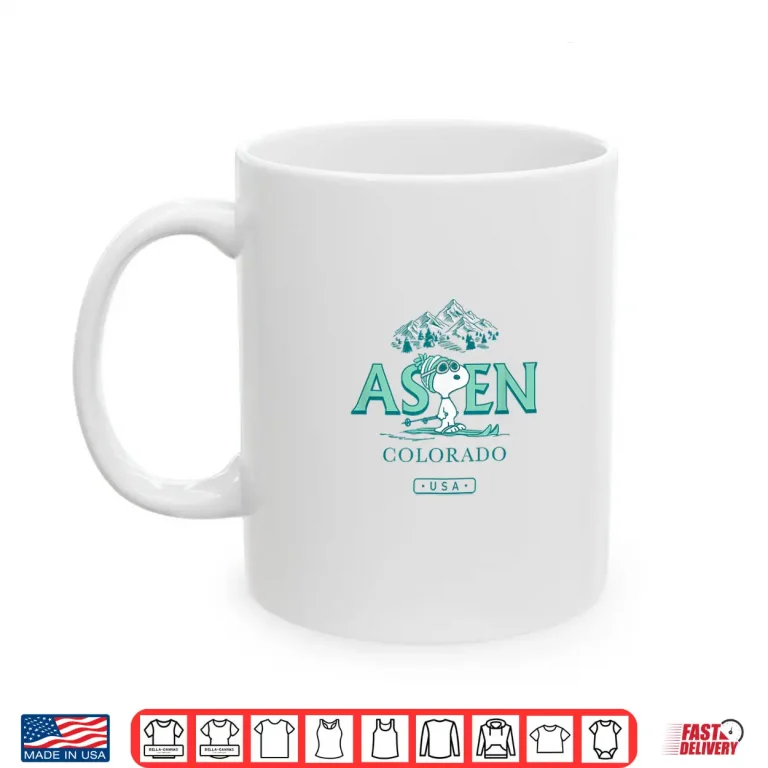 Mug Peanuts Snoopy Mountain Skiing Aspen Colorado USA Shirt