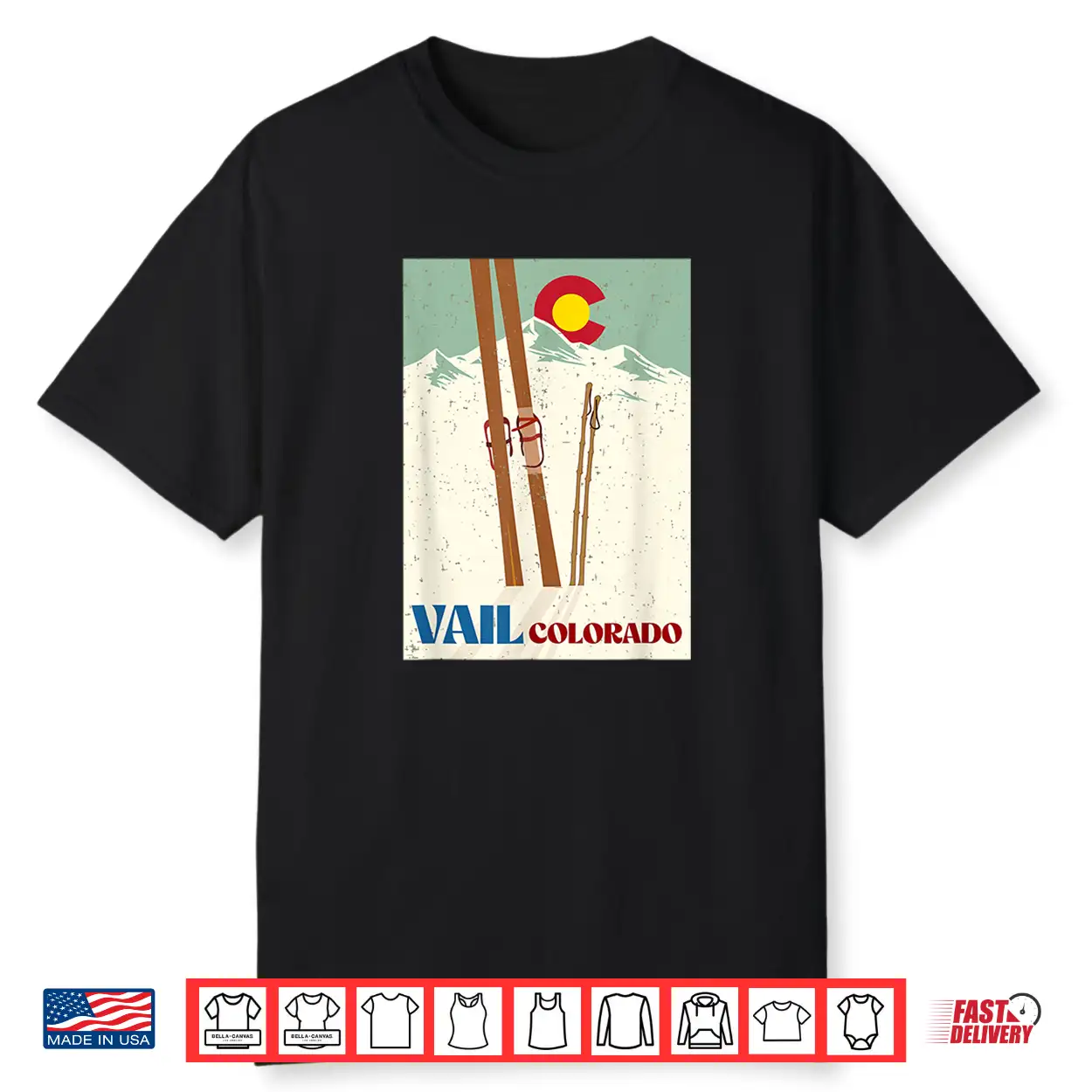 Ski In Vail Colorado Rocky Mountains Vacation Vintage Shirt