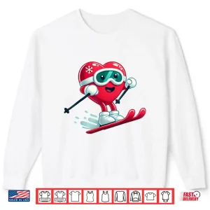 Sweatshirt Skiing Heart Funny Ski Lover Valentines Day Shirt