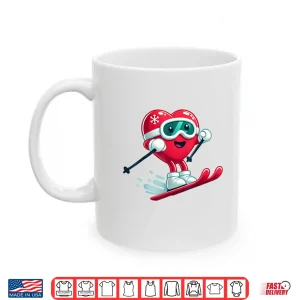 Mug Skiing Heart Funny Ski Lover Valentines Day Shirt