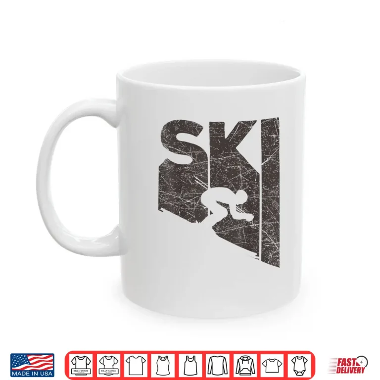 Mug Ski Vintage Skier Retro Skiing Lover Downhill Shirt