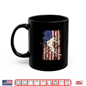 Mug USA Flag Ski Patriotic Skiing Skier Professional Shirt