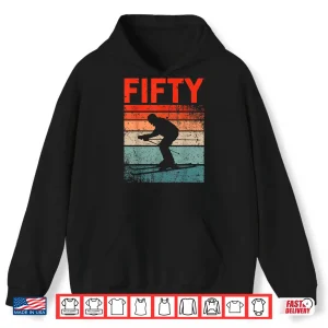 Hoodie 50th Birthday Retro Ski Skiing 50 Year old Men Women Shirt