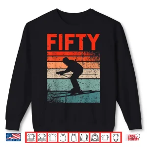 Sweatshirt 50th Birthday Retro Ski Skiing 50 Year old Men Women Shirt