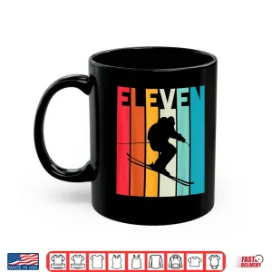 Mug 11th Birthday Boy Retro Ski Lover Skier 11 Years Old Shirt