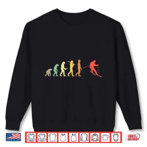 Sweatshirt Retro Skiing Evolution Gift For Skiers Shirt