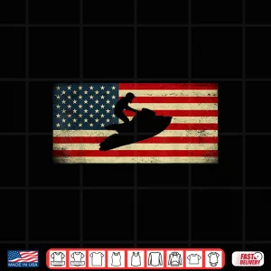 Design Patriotic American USA Flag Jet Skiing Jet Ski Lover Shirt