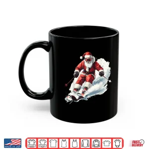 Mug Santa Skiing Funny Christmas Skier Ski Racer Xmas Pajama Shirt