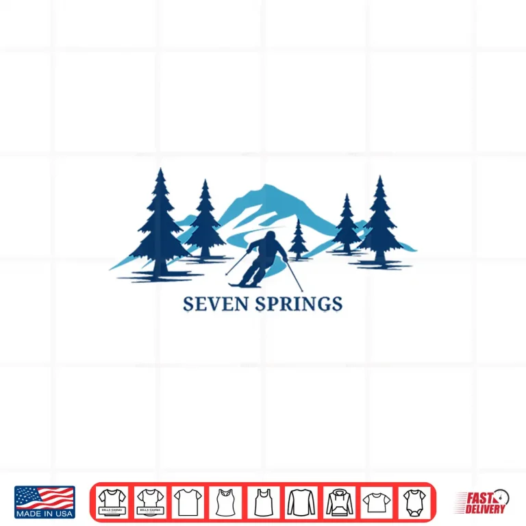 Design Seven Springs Pennsylvania ski Resort Skiing Skier Shirt