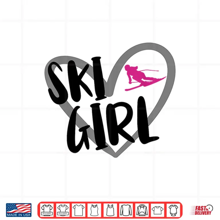 Design Ski Girl Heart Funny Skiing For Skiers Shirt