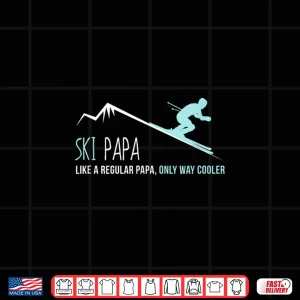 Design Ski Papa Shirt Funny Cute Winter Skiing Gift Shirt