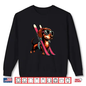 Sweatshirt Skiing Sausage Dog Mountain Winter Goggles Style Shirt