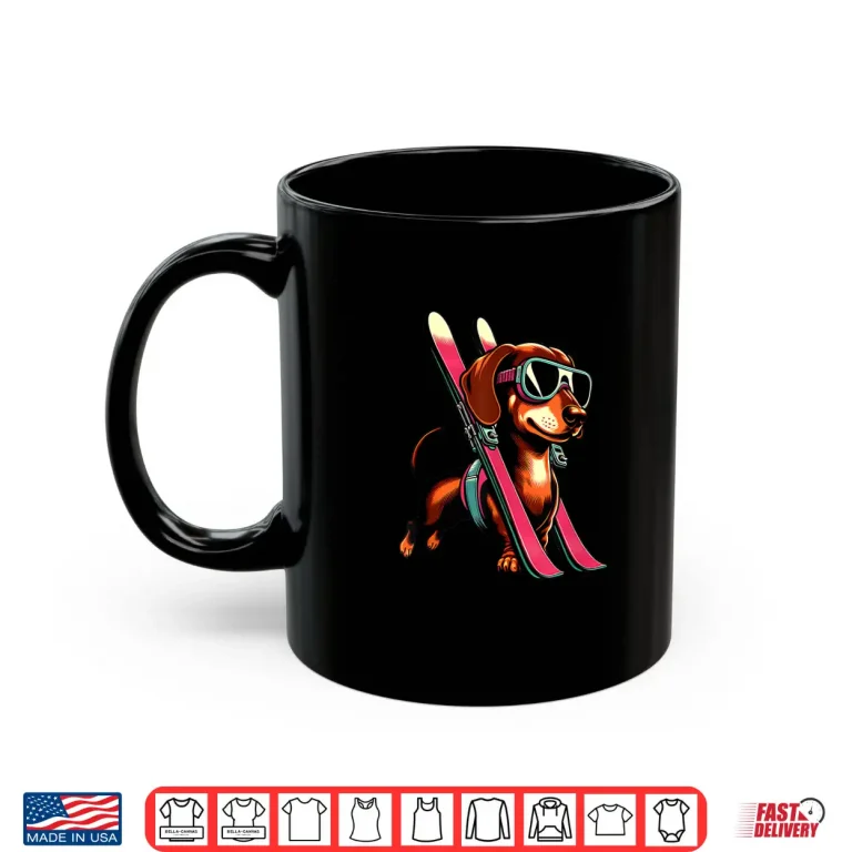 Mug Skiing Sausage Dog Mountain Winter Goggles Style Shirt