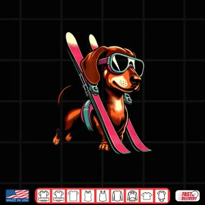 Design Skiing Sausage Dog Mountain Winter Goggles Style Shirt