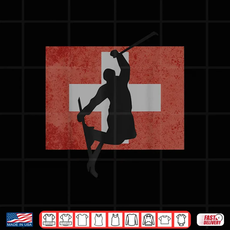 Design Skiing Ski Jump Switzerland Swiss Flag Winter Sports Tshirt