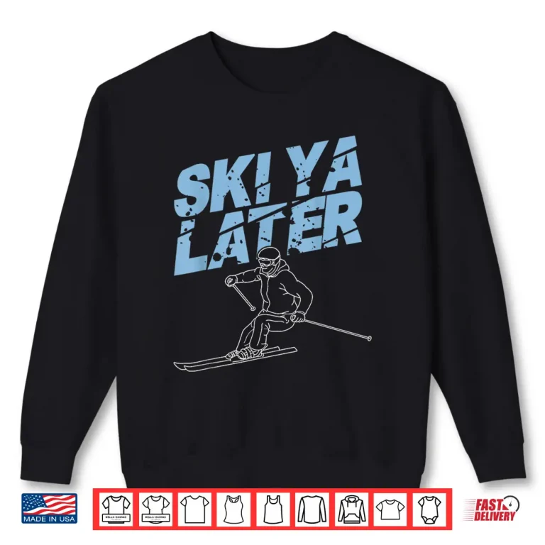 Sweatshirt Unique Skiing Art For Men Women Kids Skier Mountain Skiing Shirt