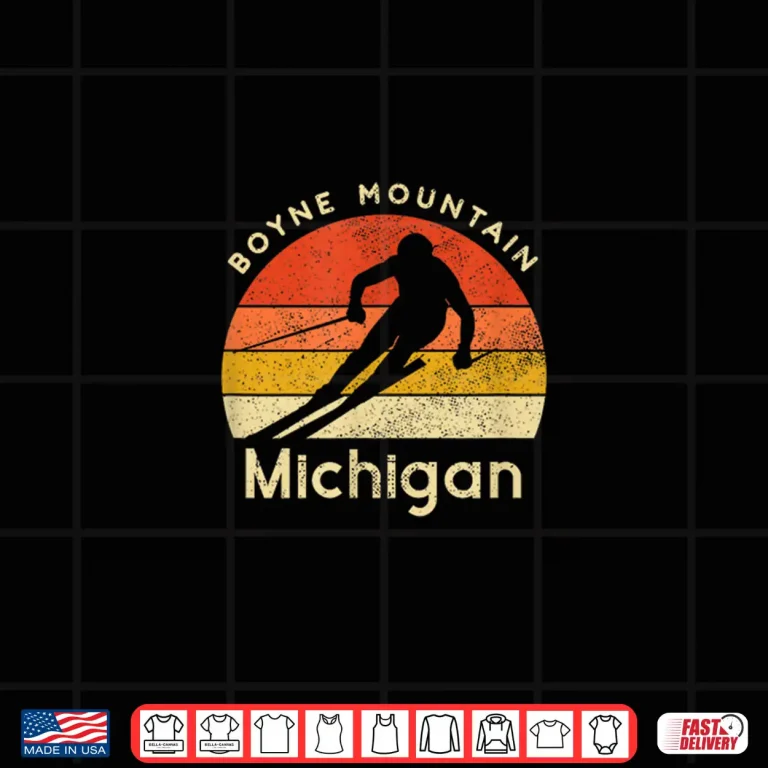Design Vintage Ski Boyne Mountain Michigan Mountain Shirt