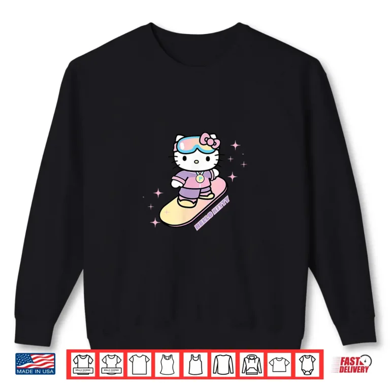 Sweatshirt Hello Kitty Winter Sports Snowboarding Shirt