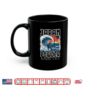 Mug Japan Hokusai Snowboarding Niseko Japanese Katakana Souvenir Shirt