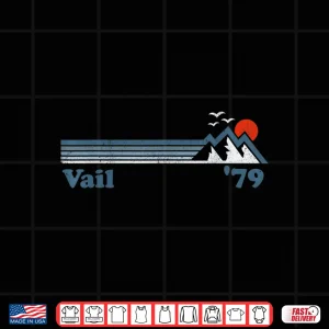 Design Retro Vail Ski Resort Colorado Snowboard Mountain Gift Shirt
