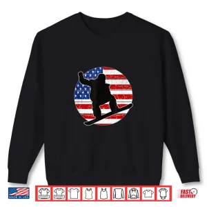 Sweatshirt Snowboard Apparel Men Women Kids Boys Girls Snowboarding USA Shirt