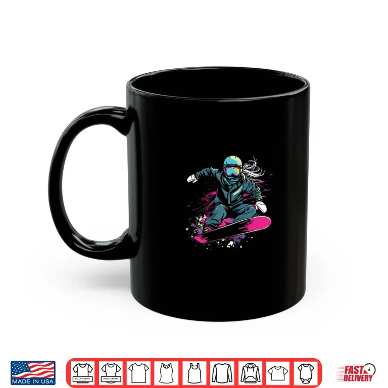 Mug Snowboarding Girl Graphic Shirt