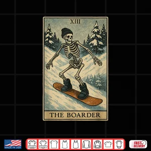 Design Snowboarder Tarot Card Snowboarding Men Women Boarder Shirt