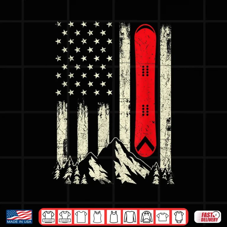 Design Snowboarding Lover USA Flag Snowboarder Wintersports Lover Shirt