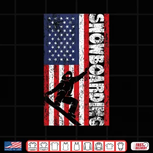 Design USA Winter Patriotic Snowboarder American Flag Snowboard Women Kids Men Shirt