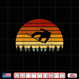 Design Vintage Sunset Snowboarding Gift For Snowboarders Shirt