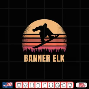 Design Banner Elk North Carolina Snowboarding Vintage NC Boarder Shirt