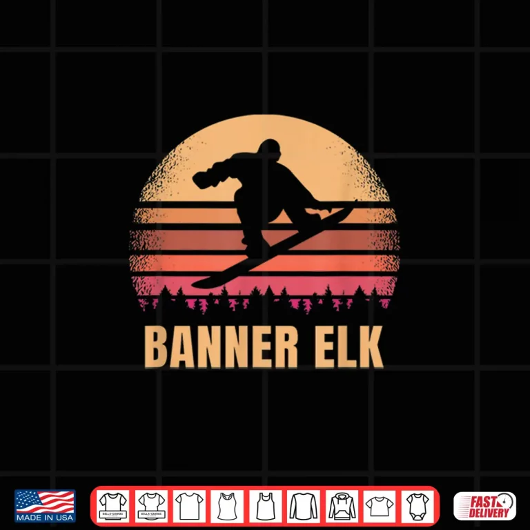 Design Banner Elk North Carolina Snowboarding Vintage NC Boarder Shirt