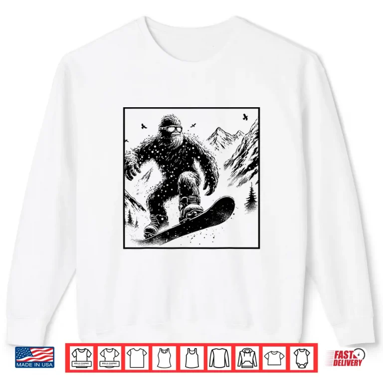 Sweatshirt Bigfoot Snowboarder Funny Sasquatch Snowboarding Lover Shirt